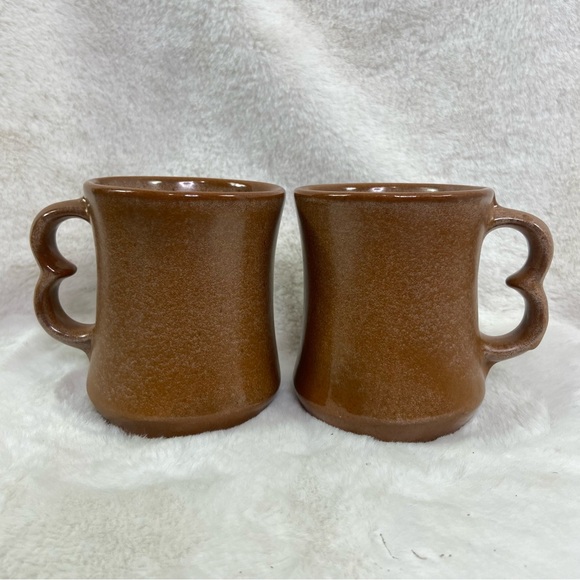 Frankoma C9 vintage heart Pottery Mug, Plainsman Tan/Brown, Coffee Cup Glazed - Picture 1 of 5